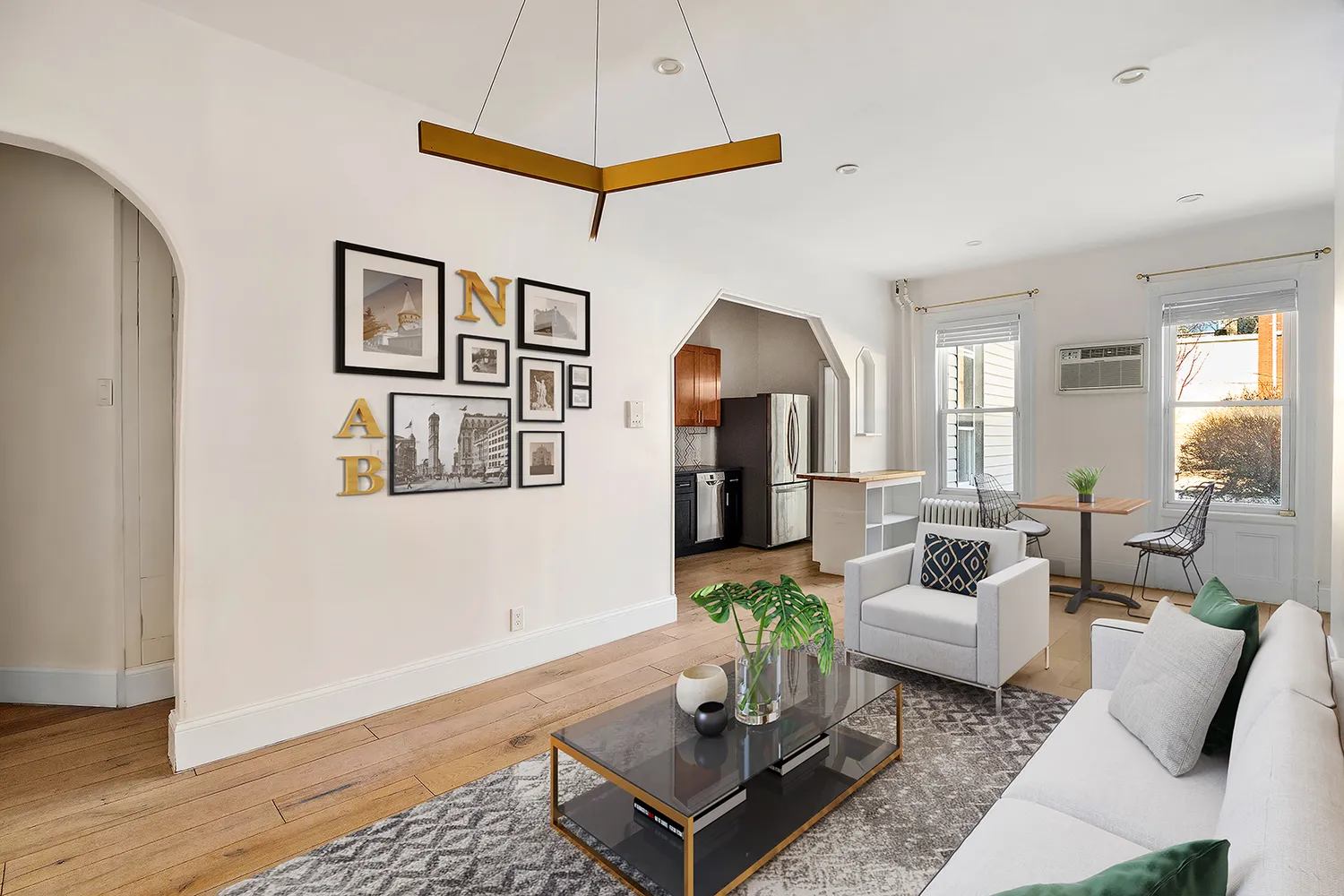 a living room with furniture