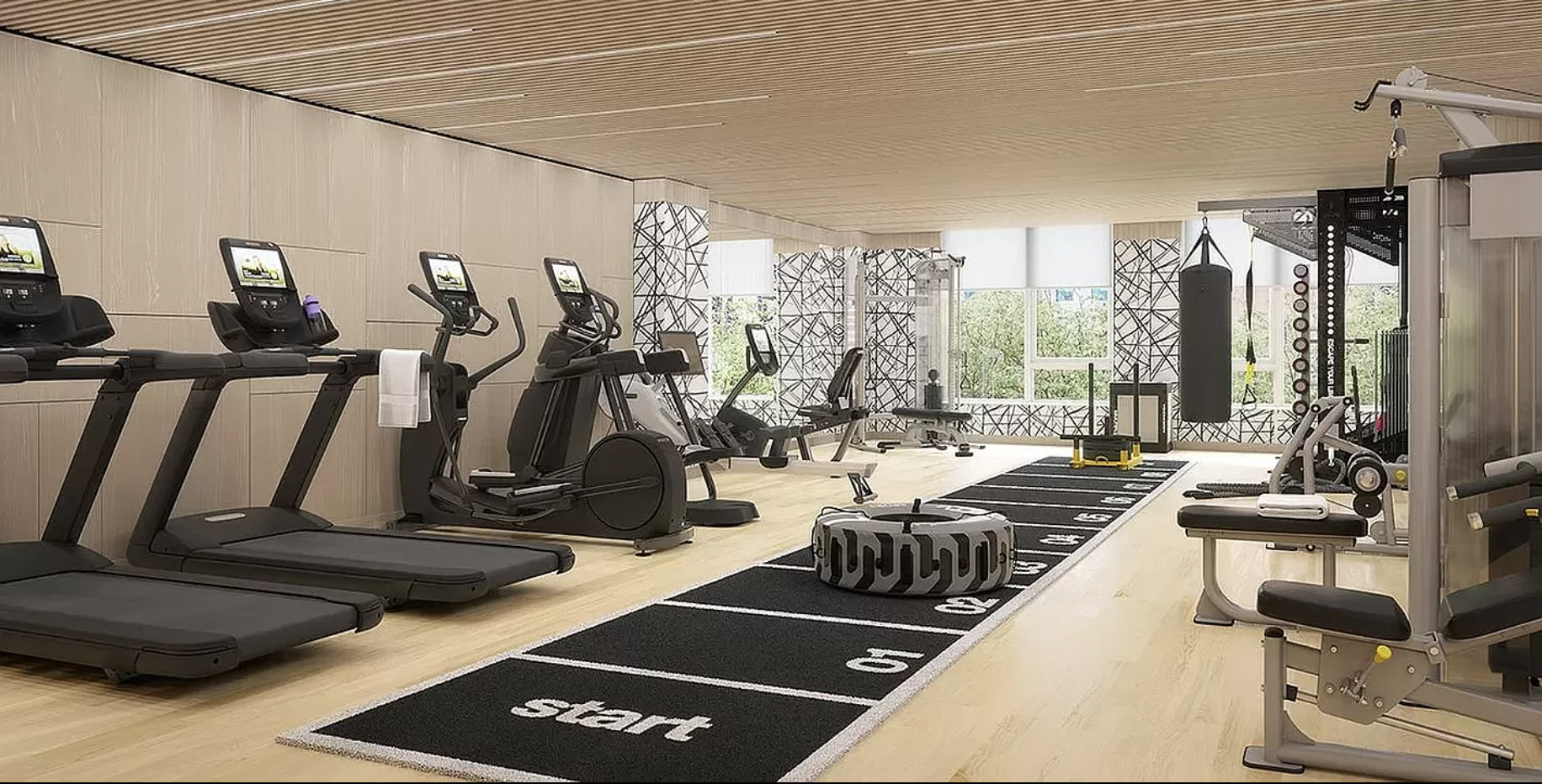 368 3rd Avenue, Unit 32B Manhattan, NY 10016 - Photo 13 of 19 a view of a room with gym equipment