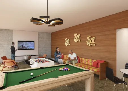 a living room with furniture