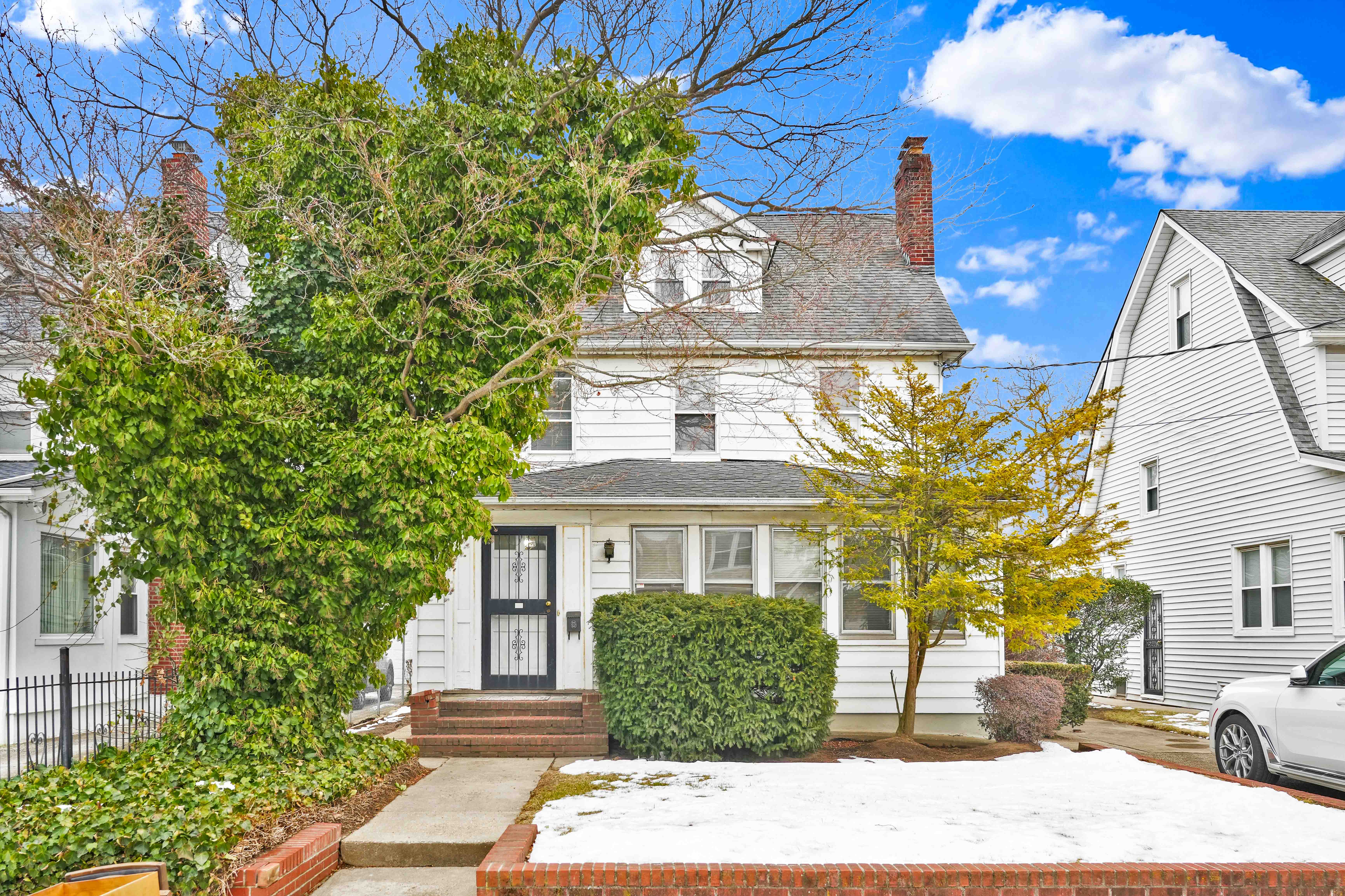 a front view of a house