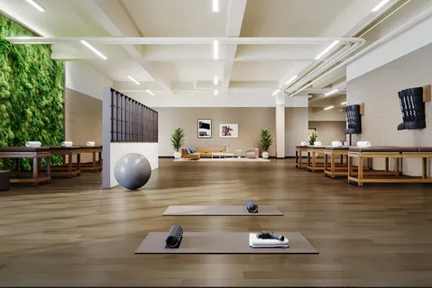 a living room with furniture