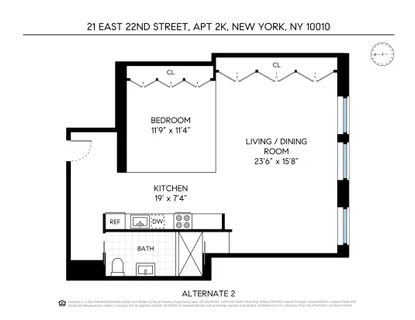 $1,495,000 | 21 East 22nd Street, Unit 2K | Flatiron