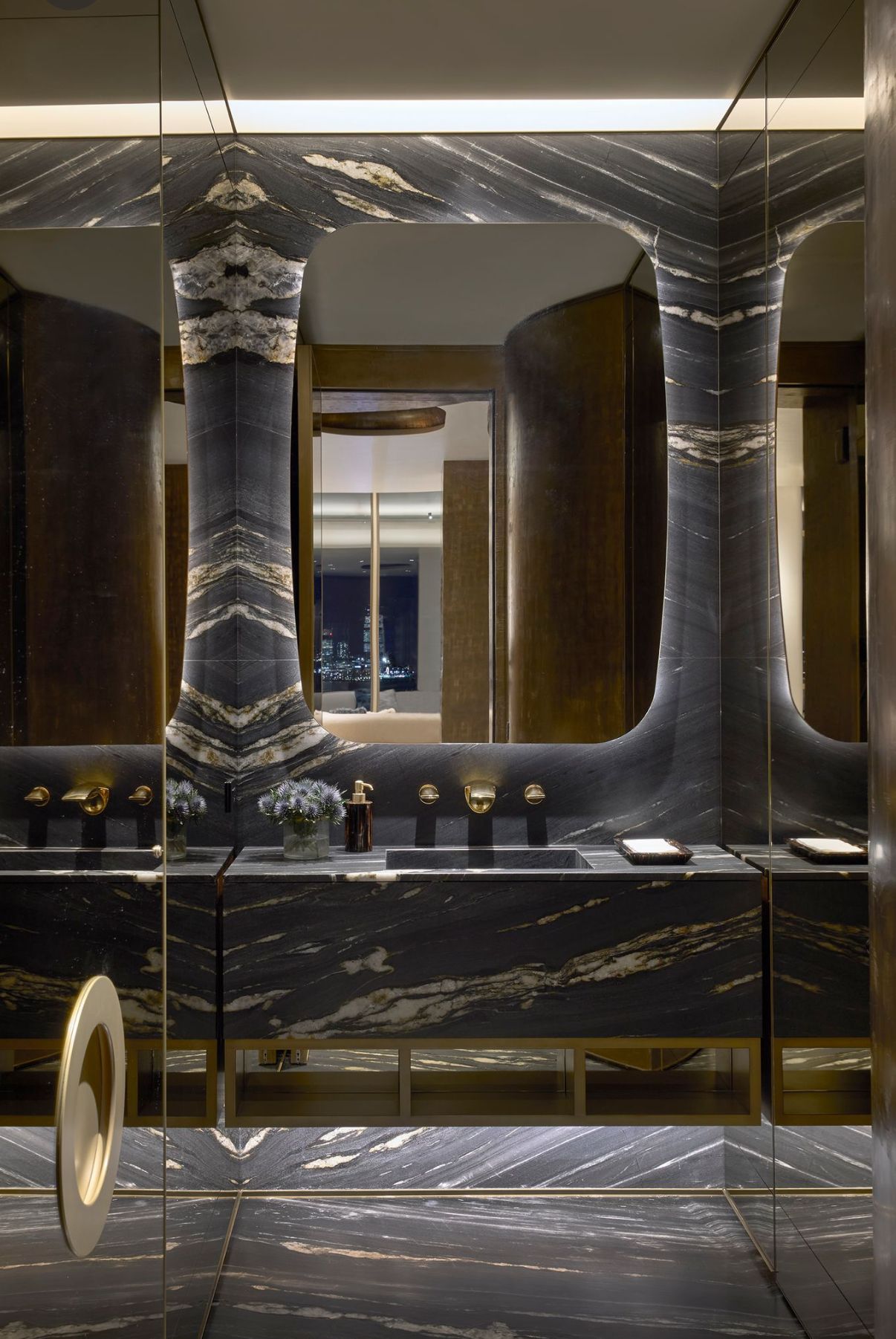 551 West 21st Street, Unit PH Manhattan, NY 10011 - Photo 34 of 51 a bathroom with a sink a mirror and vanity