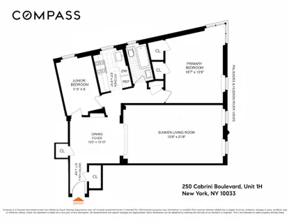 $665,000 | 250 Cabrini Boulevard, Unit 1H | Hudson Heights