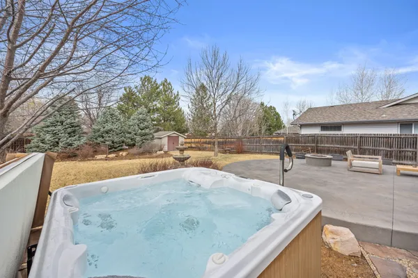 a view of outdoor space and swimming pool