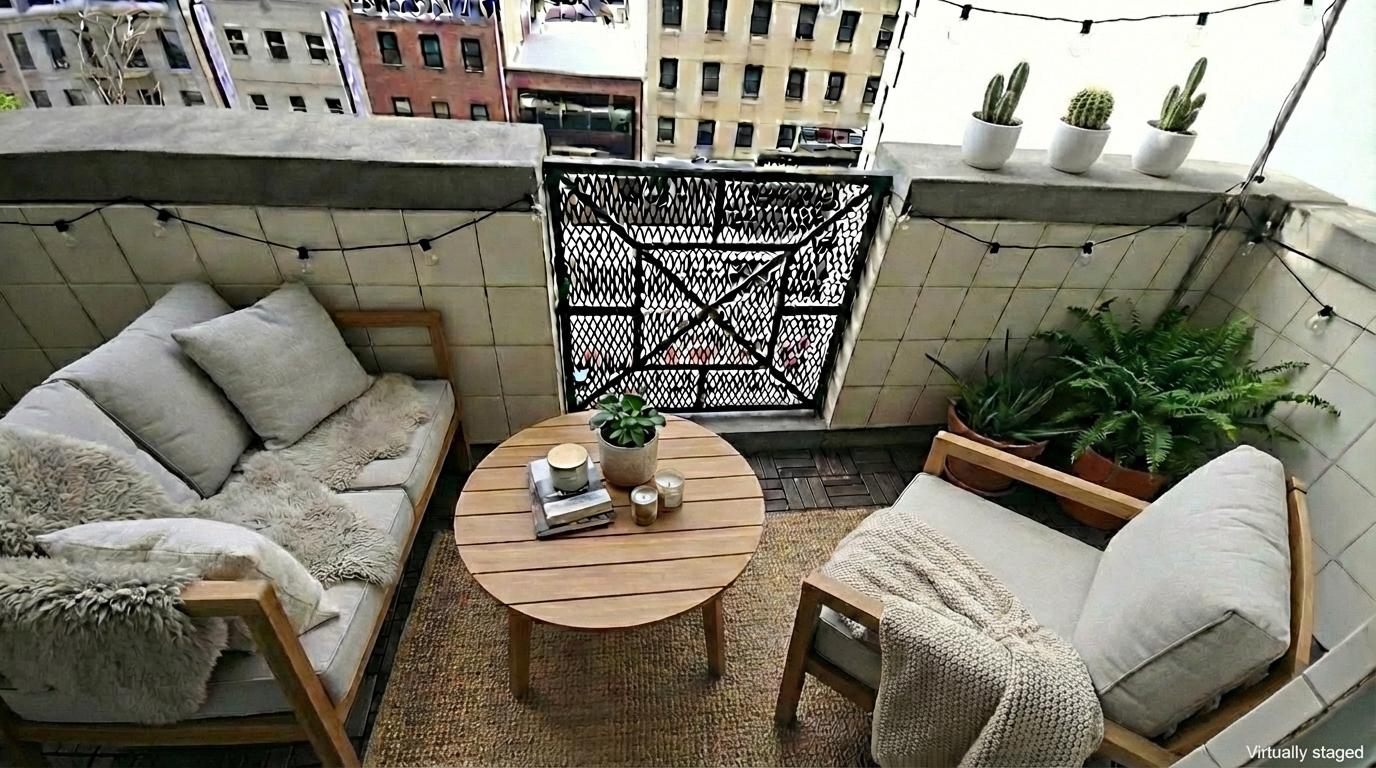 408 8th Avenue, Unit 5C Manhattan, NY 10001 - Photo 13 of 17 a view of a couches and dinning table in patio