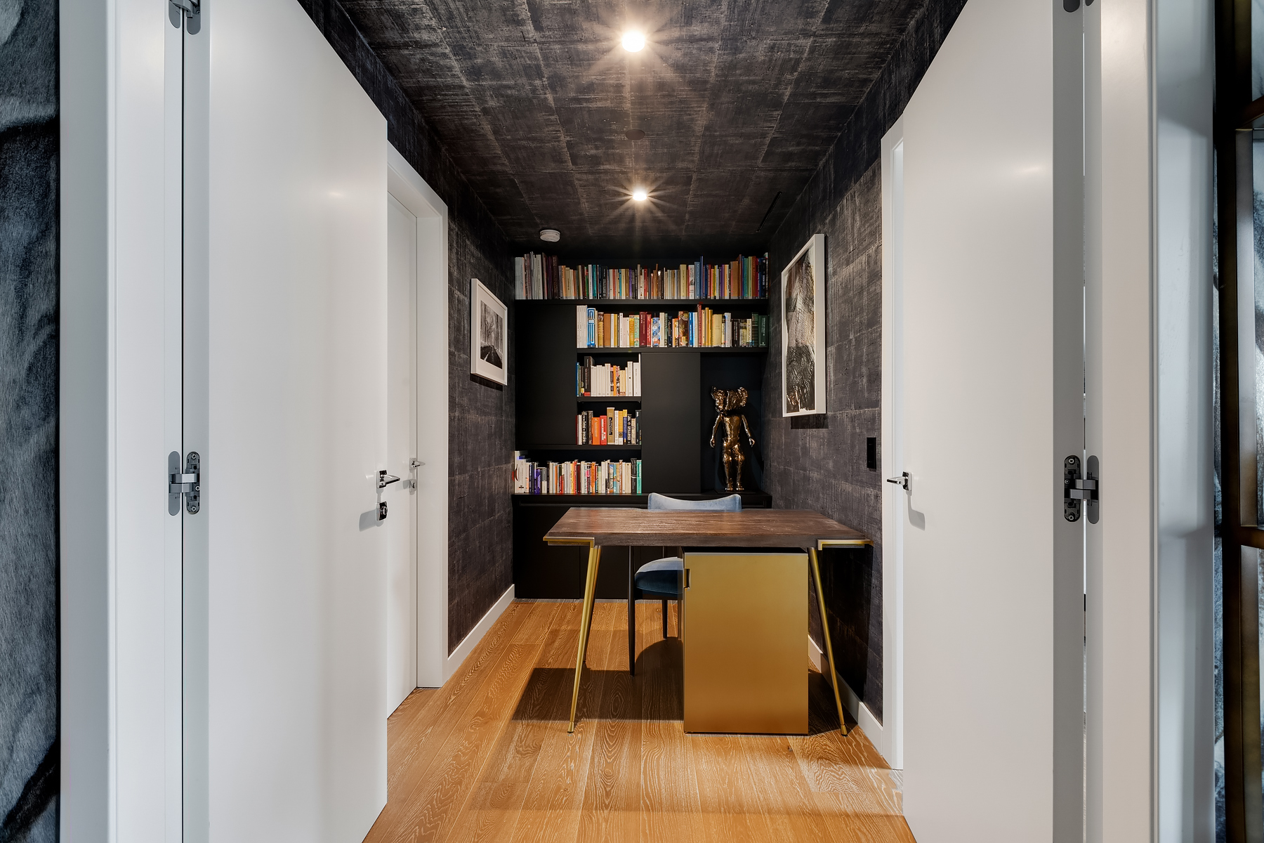 287 East Houston Street, Unit 4C Manhattan, NY 10002 - Photo 7 of 12 a view of a hallway with wooden floor and entryway