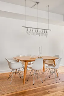 a table and chairs in a room