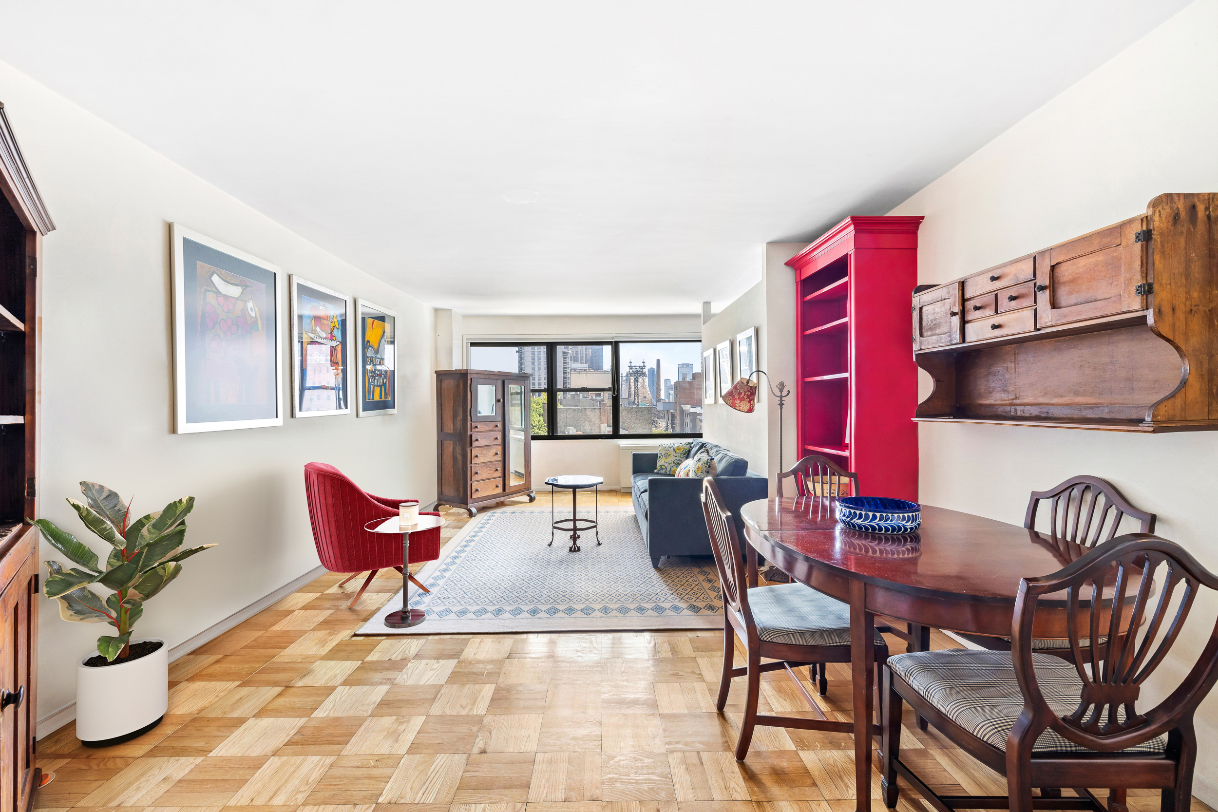 a living room with furniture