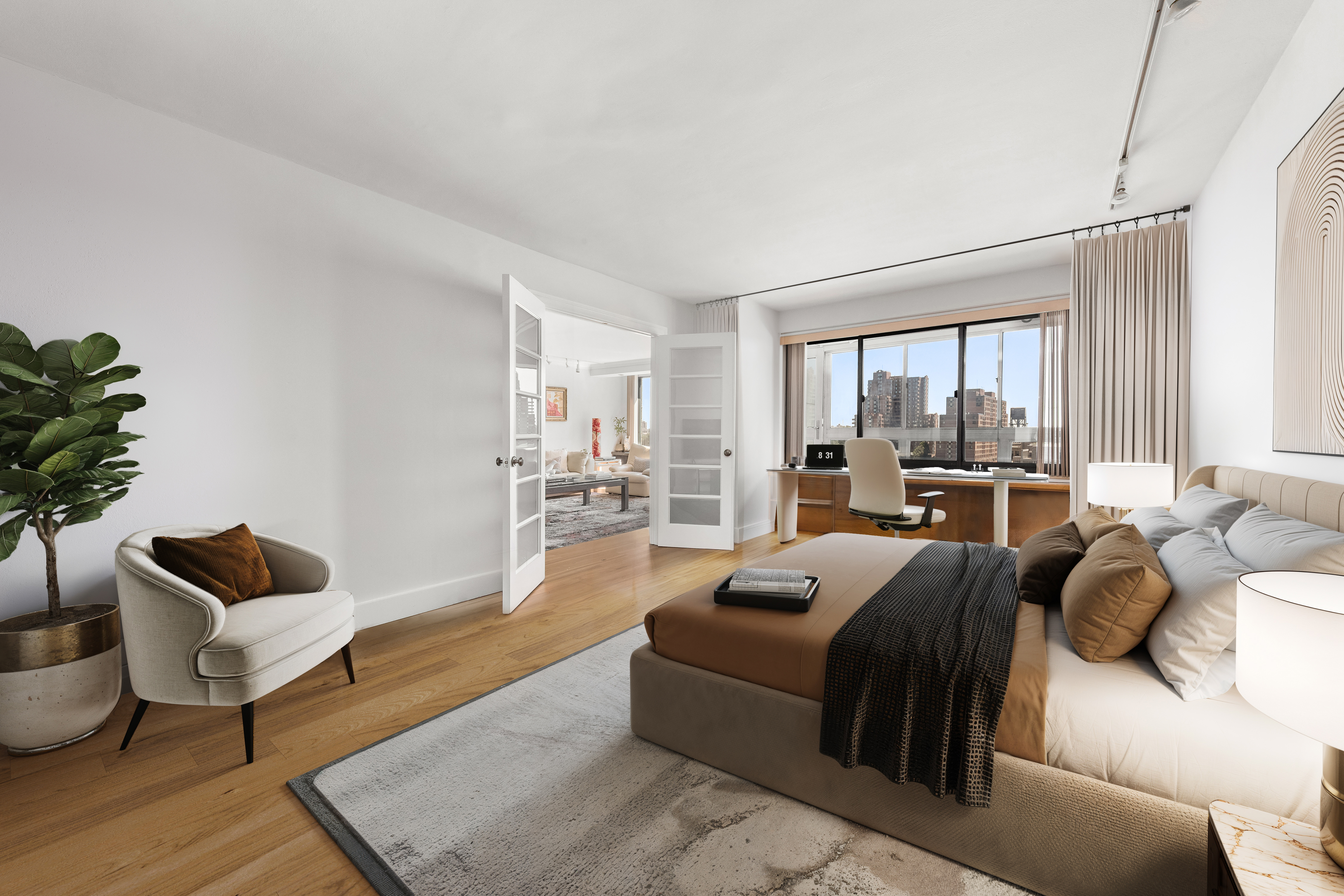 530 East 72nd Street, Unit 4F Manhattan, NY 10021 - Photo 9 of 23 a living room with furniture and a large window