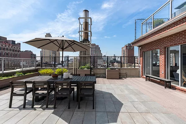 210 West 16th Street, Unit PH Manhattan, NY 10011 - Photo 5 of 16 a view of a dinning table and chairs in the patio