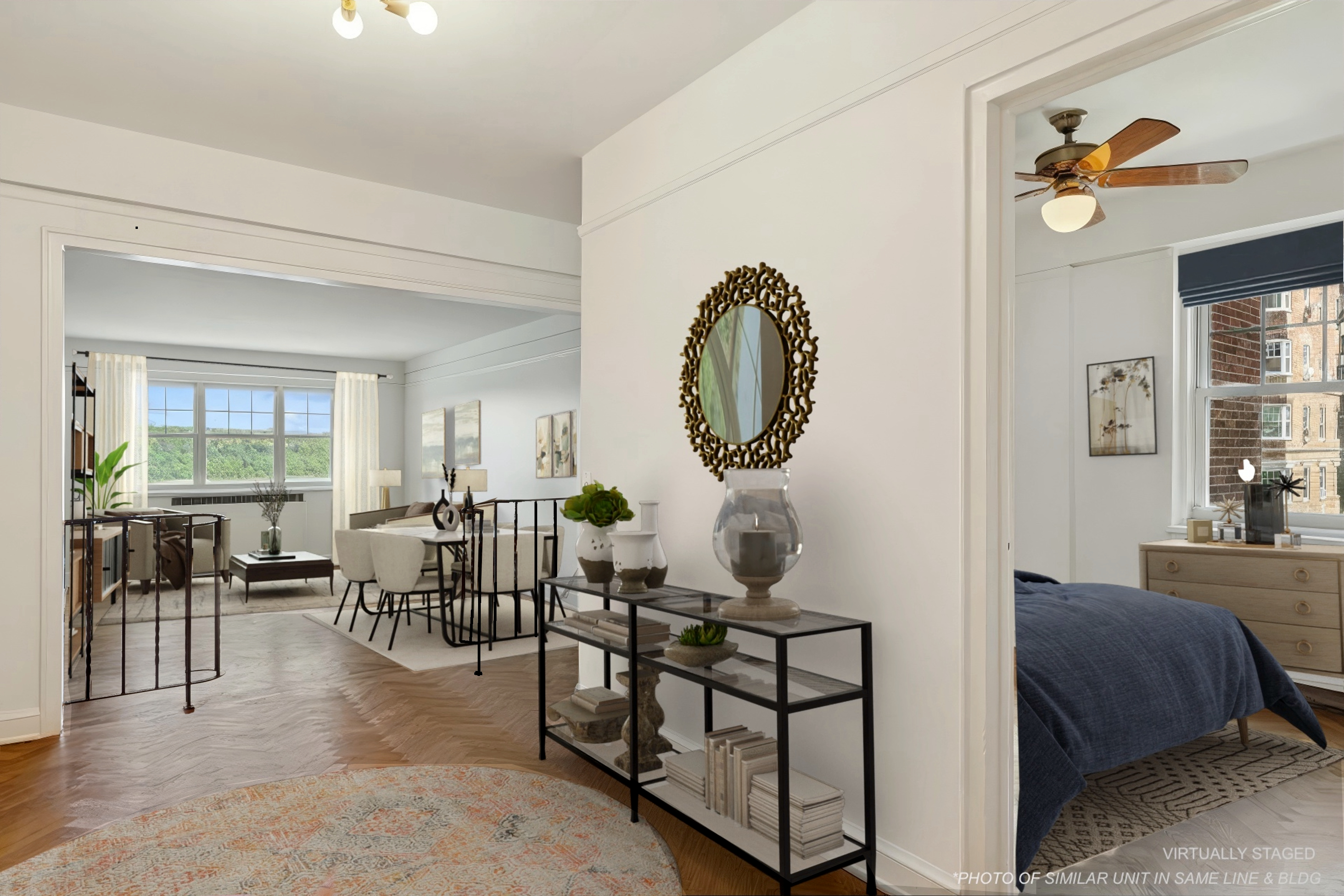 120 Cabrini Boulevard, Unit 118 Manhattan, NY 10033 - Photo 6 of 24 a living room with furniture and a large window