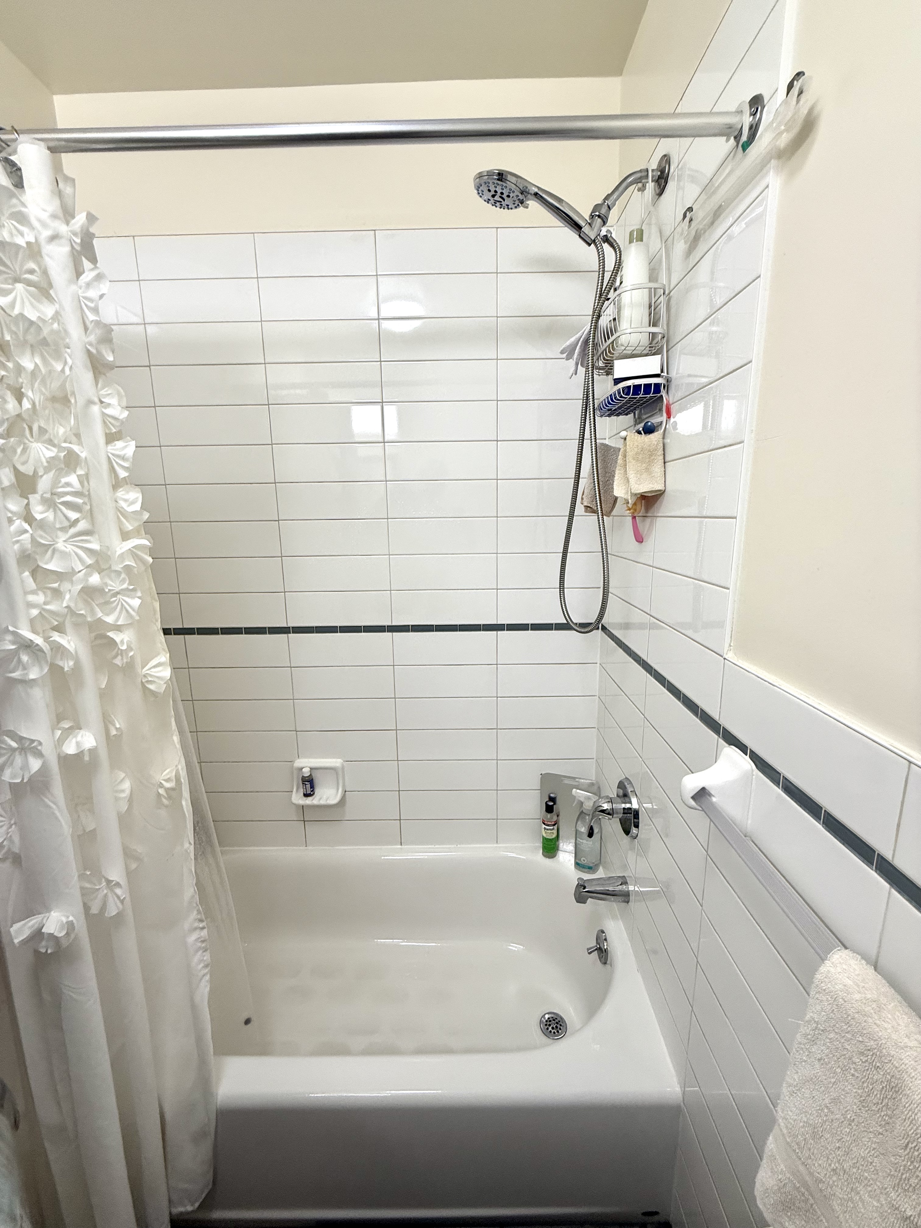 Convent Avenue Manhattan, NY 10031 - Photo 10 of 12 a bathroom with a shower and a bath tub