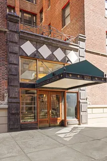 front view of a building with a street