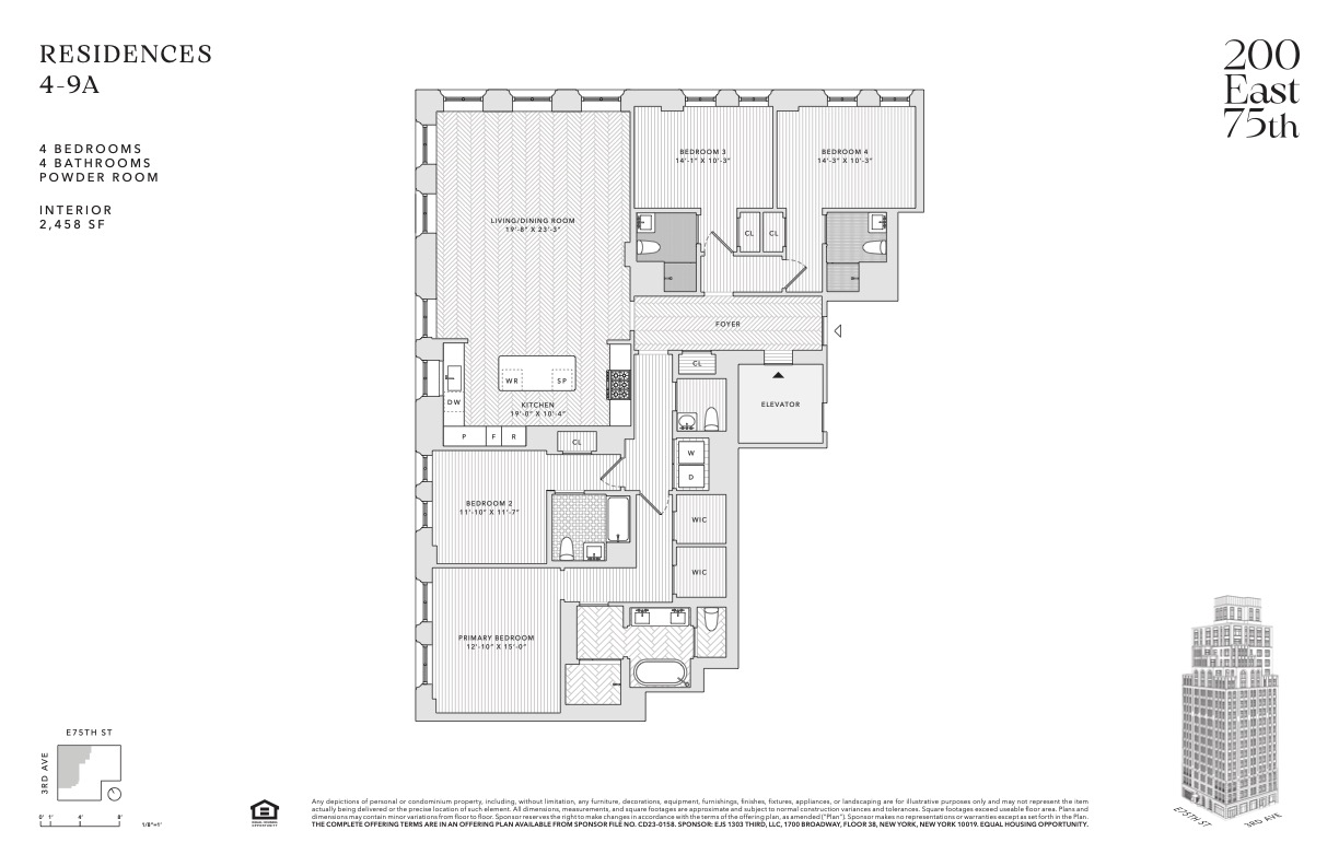 200 East 75th Street, Unit 5A Manhattan, NY 10021 - Photo 24 of 24 a picture of a floor plan