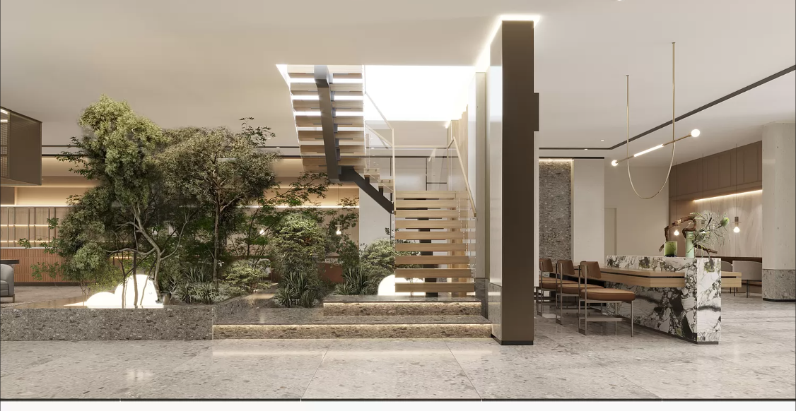 218 Front Street, Unit 231 Brooklyn, NY 11201 - Photo 18 of 35 a living room with couches and a dining table with garden view