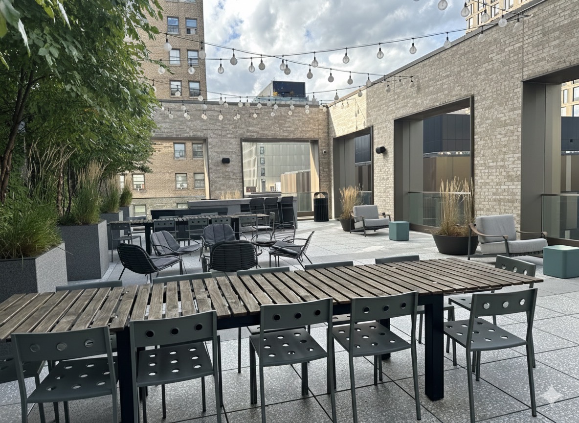 55 Suffolk Street, Unit 1112 Manhattan, NY 10002 - Photo 8 of 11 a view of a patio with table and chairs