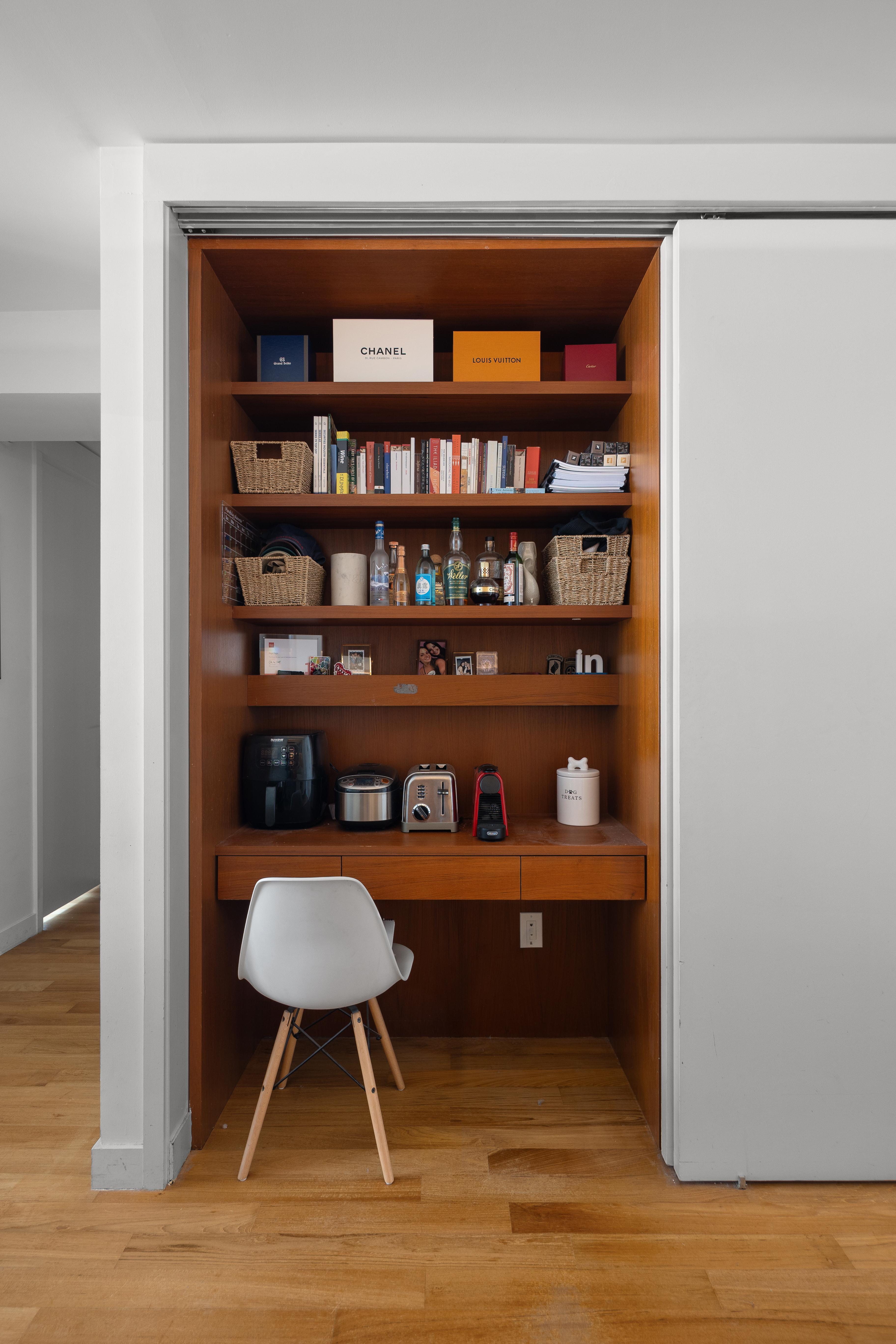 15 William Street, Unit 10C Manhattan, NY 10005 - Photo 5 of 15 a view of a workspace with furniture and wooden floor