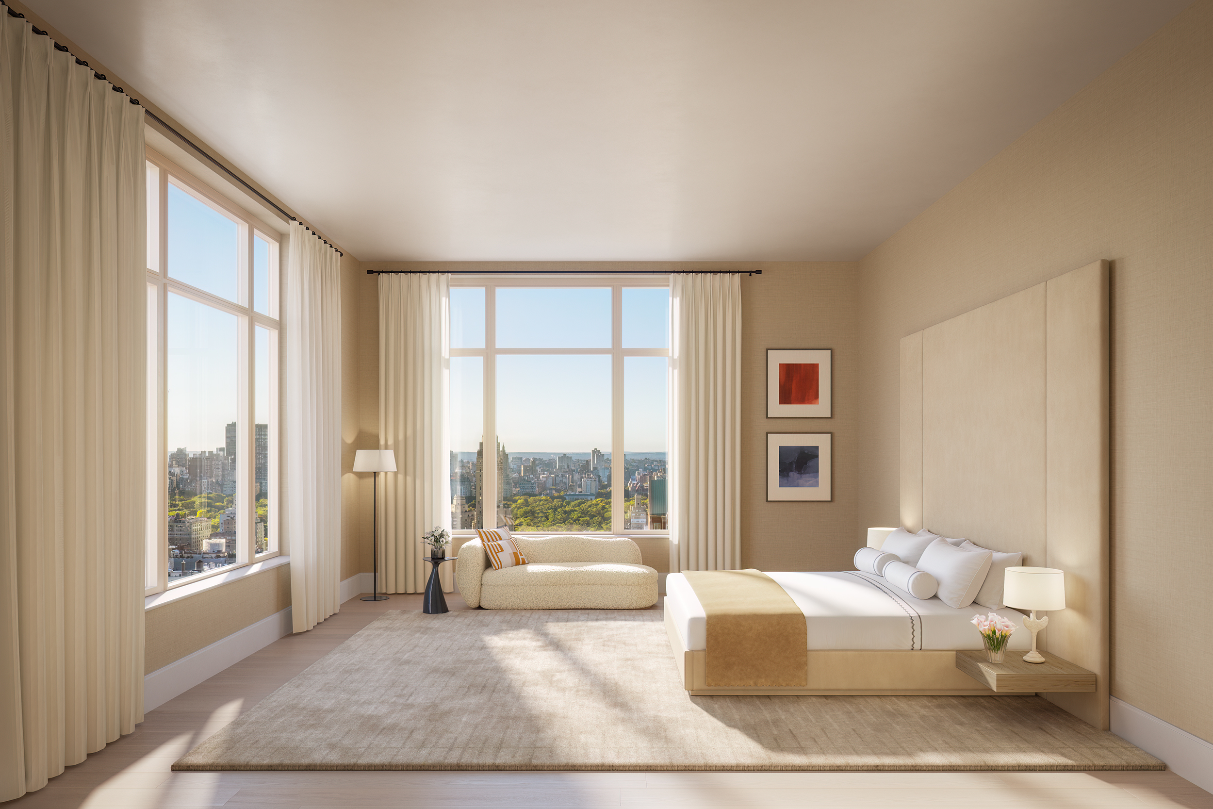 255 East 77th Street, Unit PHB Manhattan, NY 10075 - Photo 6 of 27 a living room with furniture and large windows