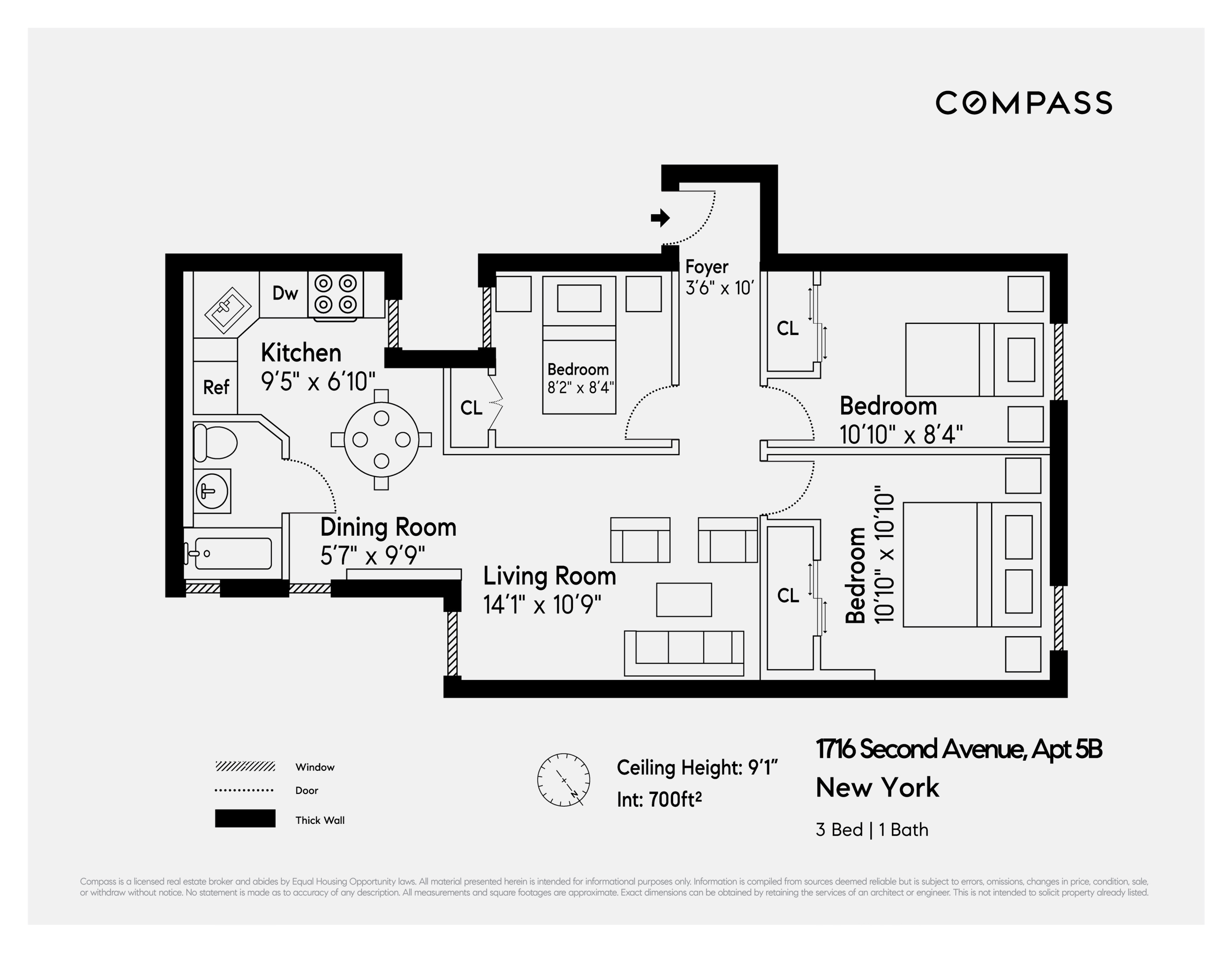 1716 2nd Avenue, Unit 5B Manhattan, NY 10128 - Photo 6 of 6 a black and white photo of a book and a bed