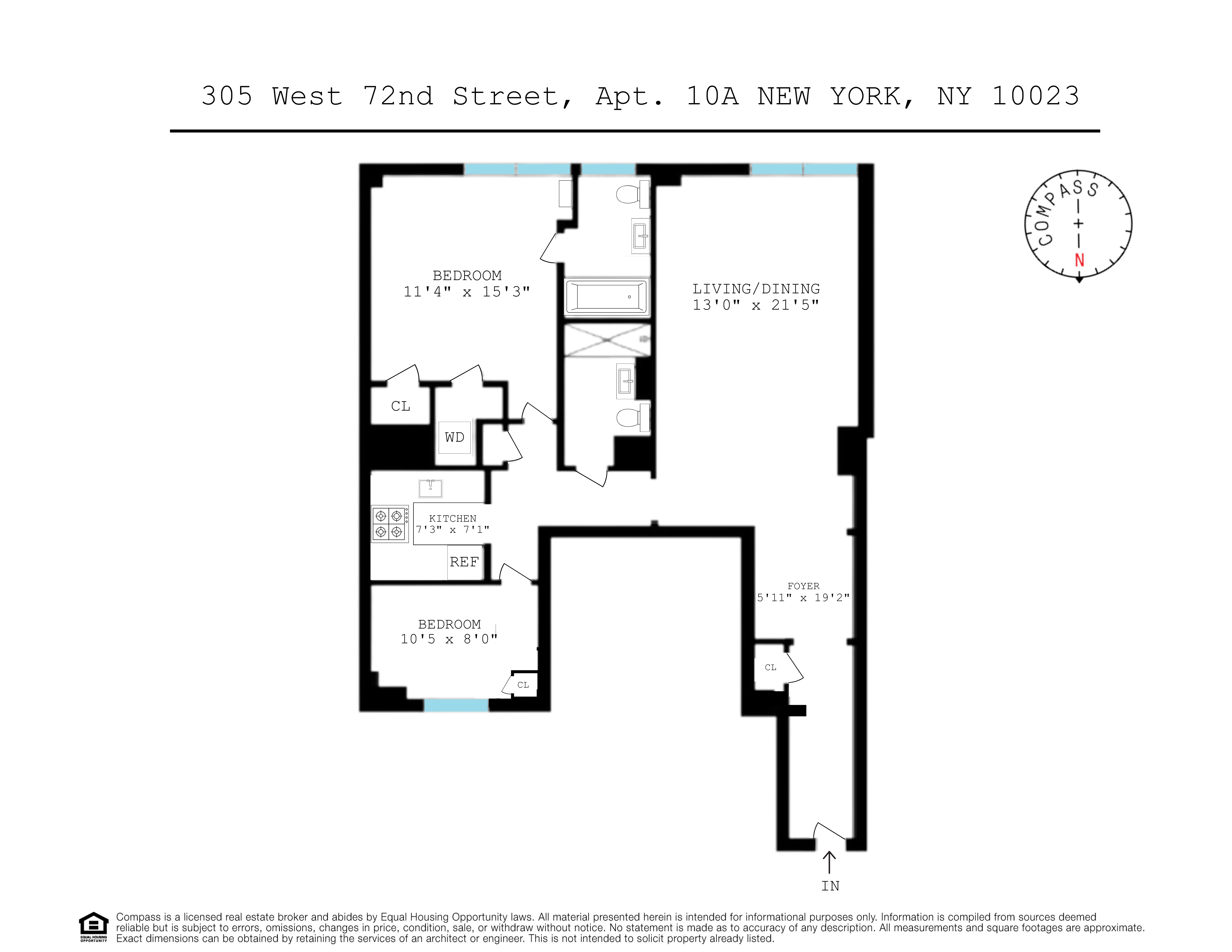 305 West 72nd Street, Unit 10A Manhattan, NY 10023 - Photo 12 of 12 a picture of a floor plan