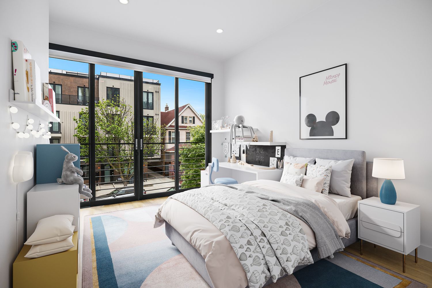 296 Fenimore Street Brooklyn, NY 11225 - Photo 11 of 19 a bedroom with a large bed and a balcony