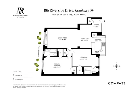 $2,195,000 | 186 Riverside Drive, Unit 5F | Upper West Side