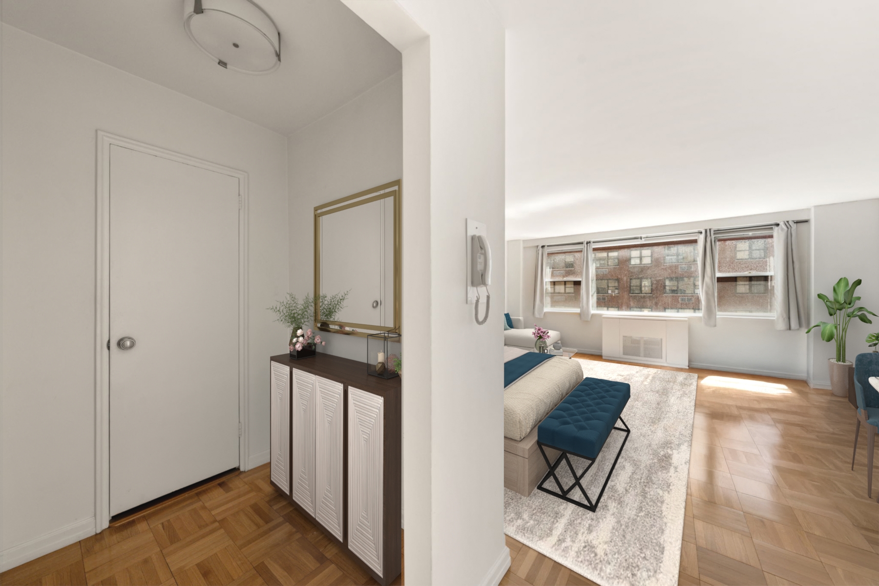 139 East 33rd Street, Unit 10D Manhattan, NY 10016 - Photo 6 of 13 a view of a hallway with a living room