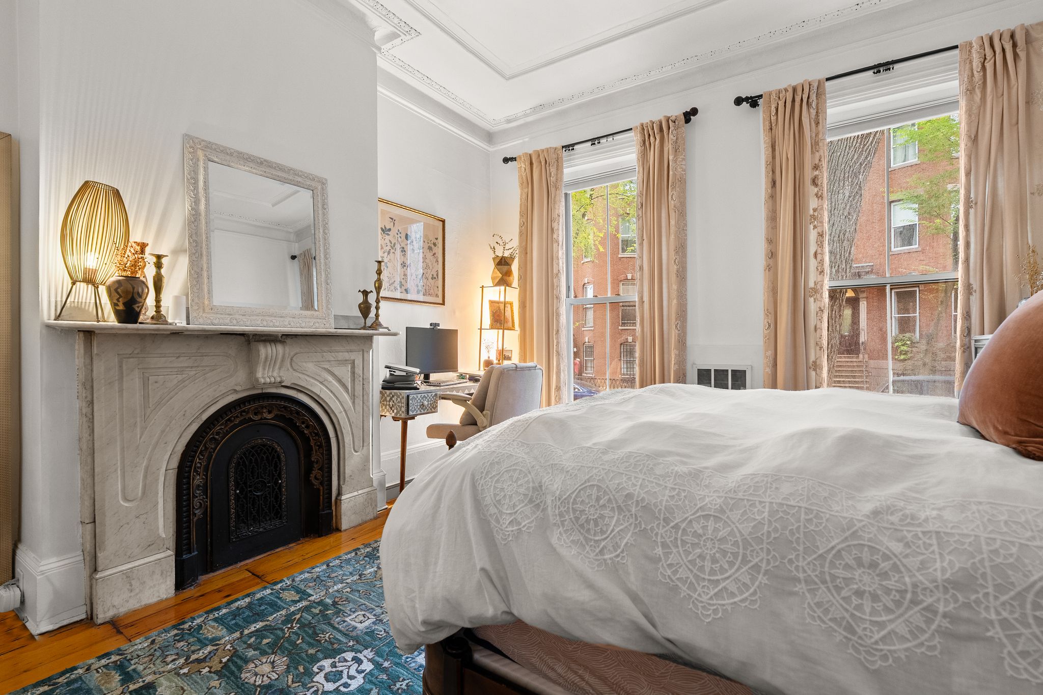 46 East Springfield Street, Unit 2 Boston, MA 02118 - Photo 3 of 10 a living room with a fireplace furniture and a large window
