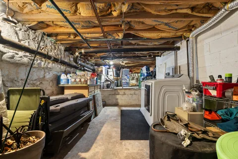 a view of a storage room with washer and dryer