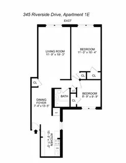 $950,000 | 345 Riverside Drive, Unit 1E | Upper West Side