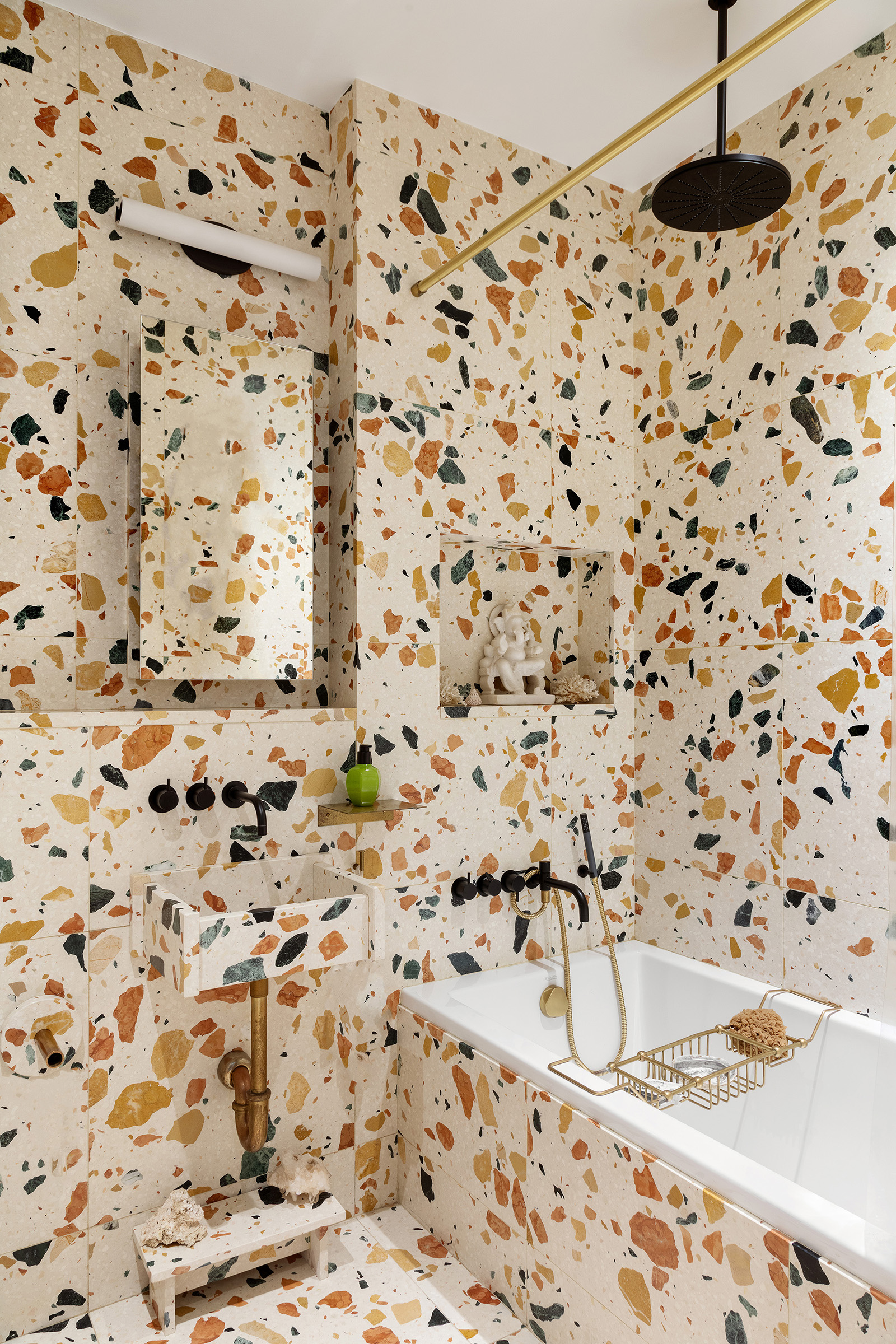 35 East 10th Street, Unit 8BC Manhattan, NY 10003 - Photo 6 of 11 a bathroom with a sink and a shower curtain