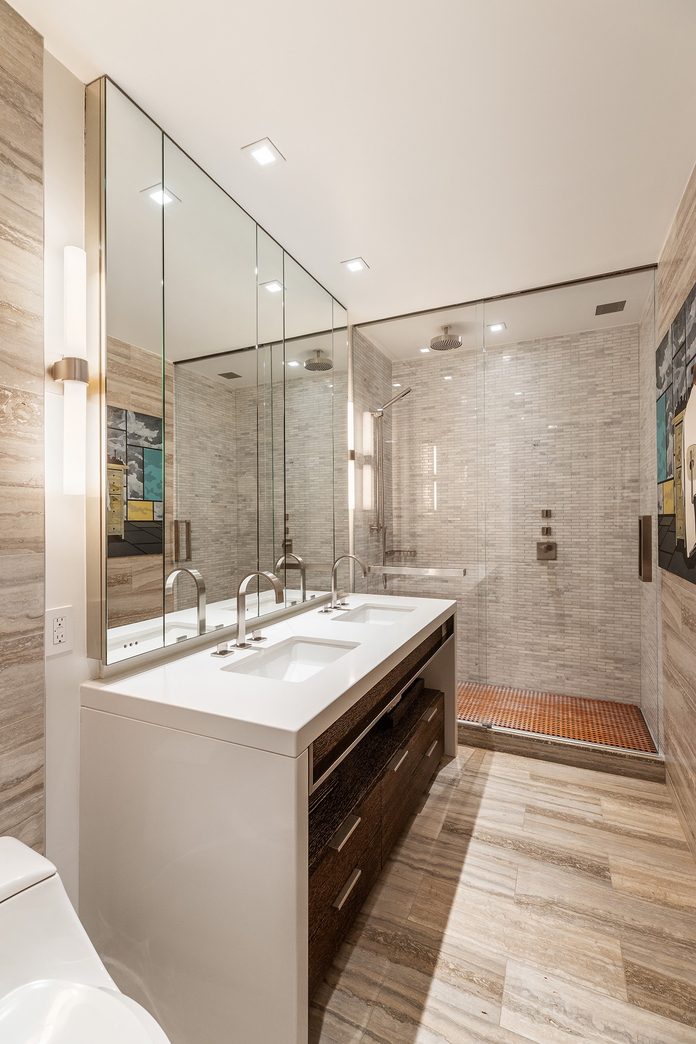 400 West 12th Street, Unit 12C Manhattan, NY 10014 - Photo 18 of 24 a bathroom with a sink and a mirror