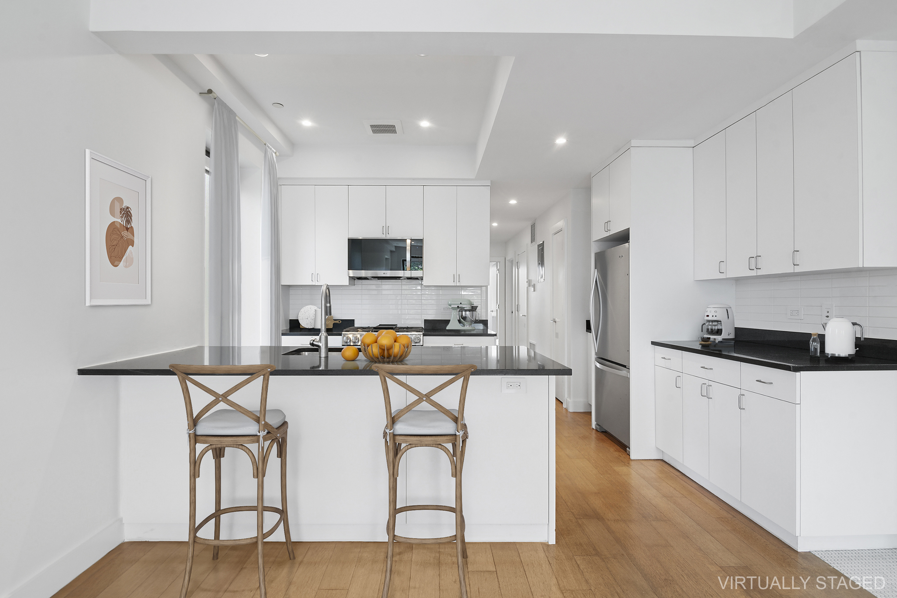 162 Beard Street, Unit 3 Brooklyn, NY 11231 - Photo 7 of 12 a kitchen with white cabinets and stainless steel appliances