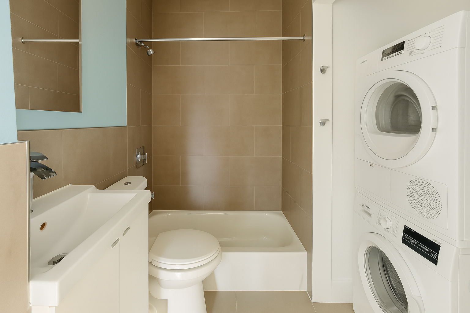 164 West 128th Street, Unit 4B Manhattan, NY 10027 - Photo 7 of 7 a bathroom with a sink a toilet and shower