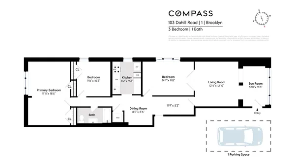 $4,200 | 103 Dahill Road, Unit 1 | Kensington