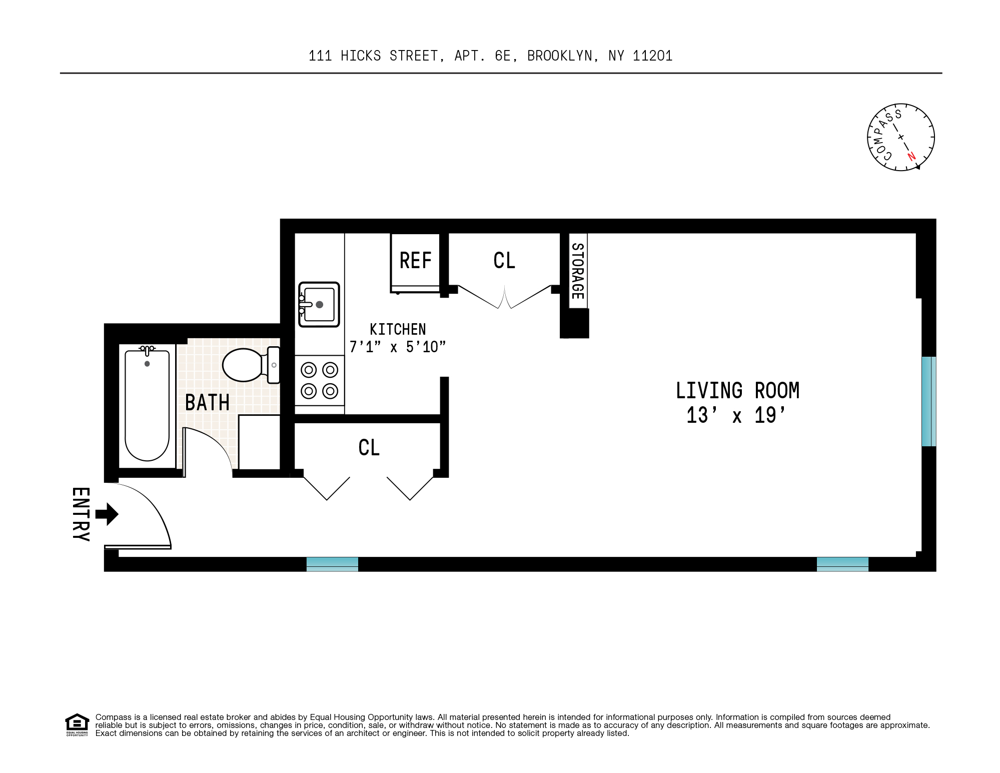 111 Hicks Street, Unit 6E Brooklyn, NY 11201 - Photo 11 of 11 a picture of a floor plan
