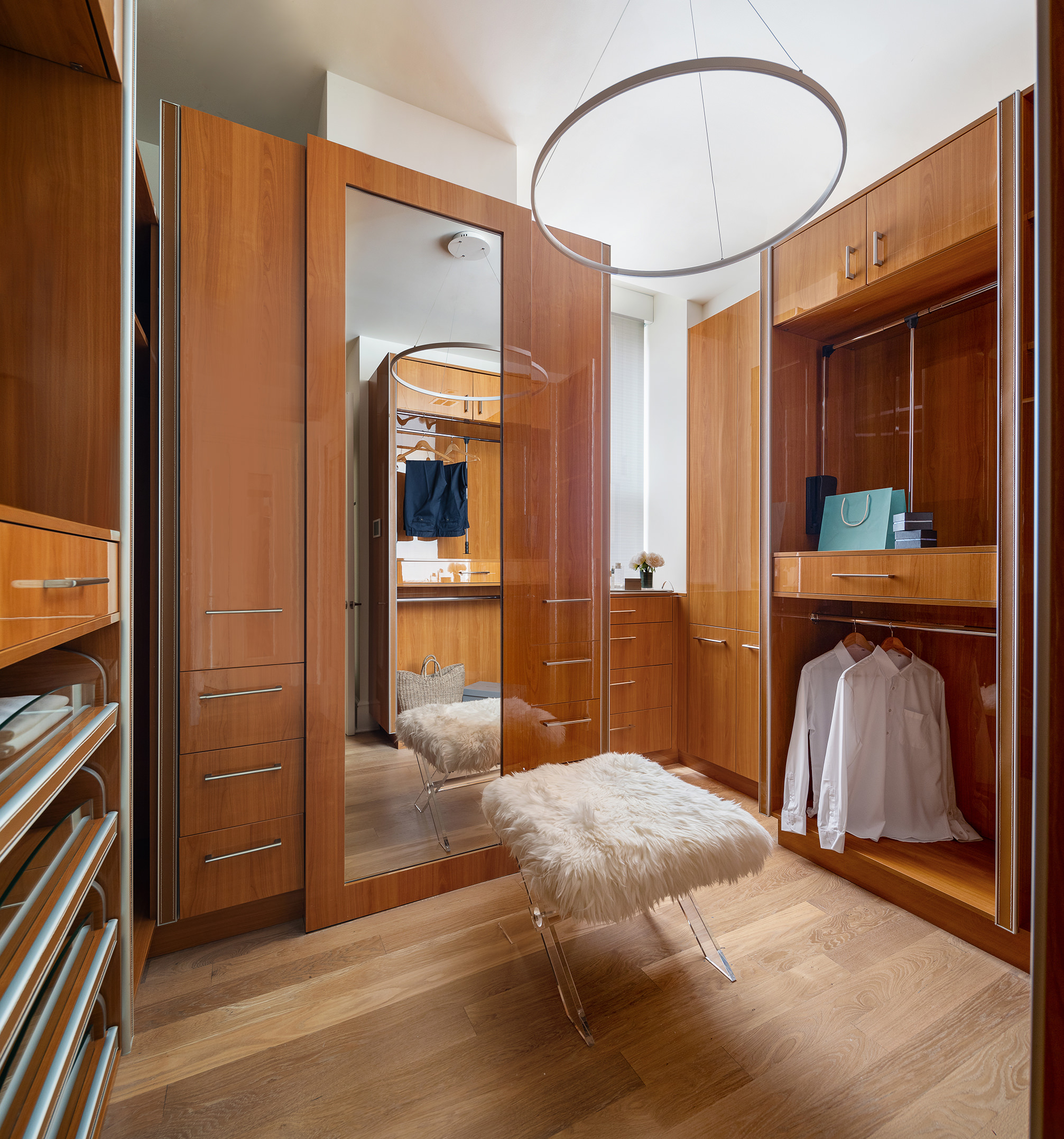 1 Central Park South, Unit 8010203 Manhattan, NY 10019 - Photo 18 of 45 a bedroom with a bed and a mirror