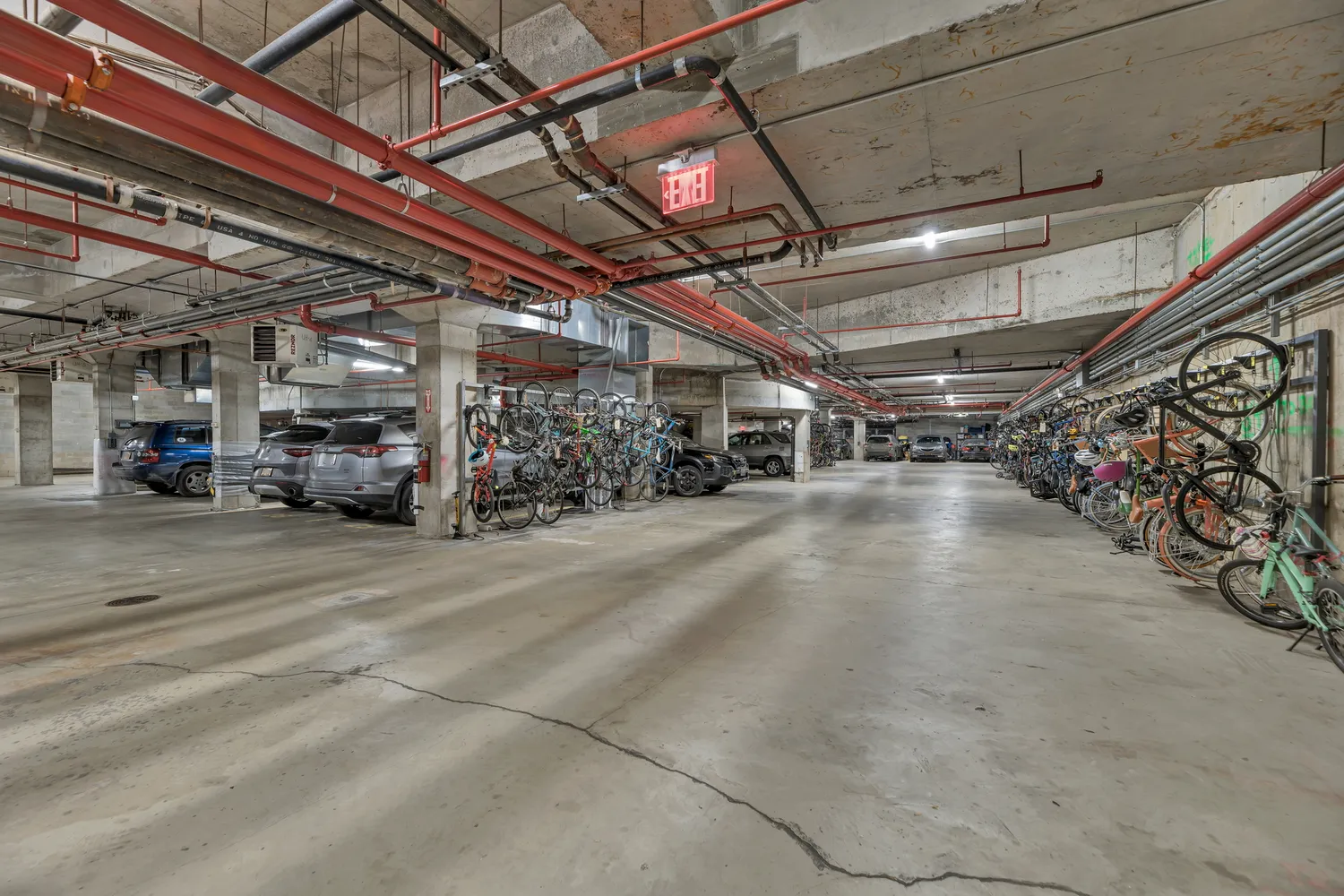 a view of garage with furniture