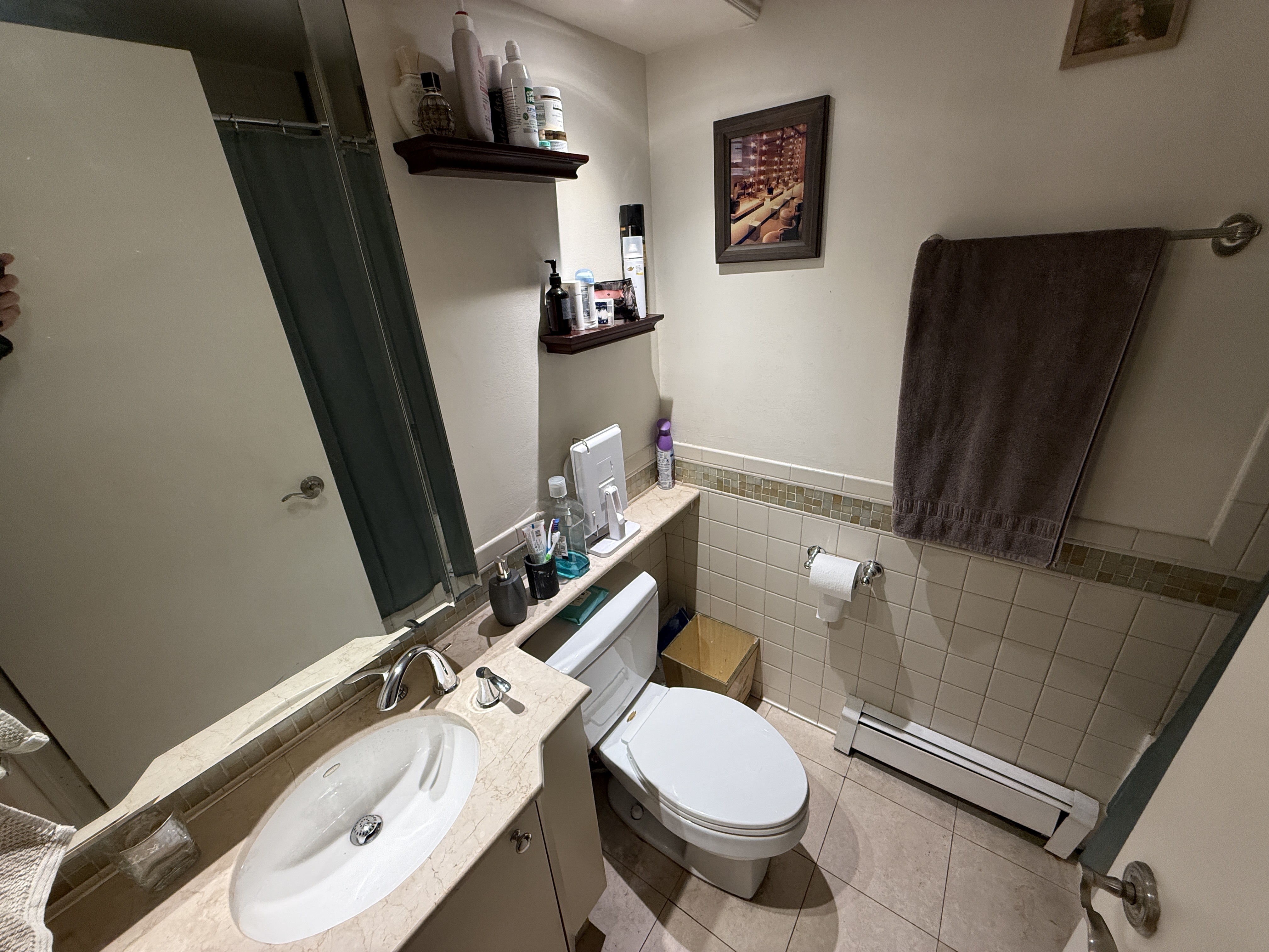 101 Prospect Park Southwest, Unit 3B Brooklyn, NY 11218 - Photo 11 of 23 a bathroom with a sink and a mirror