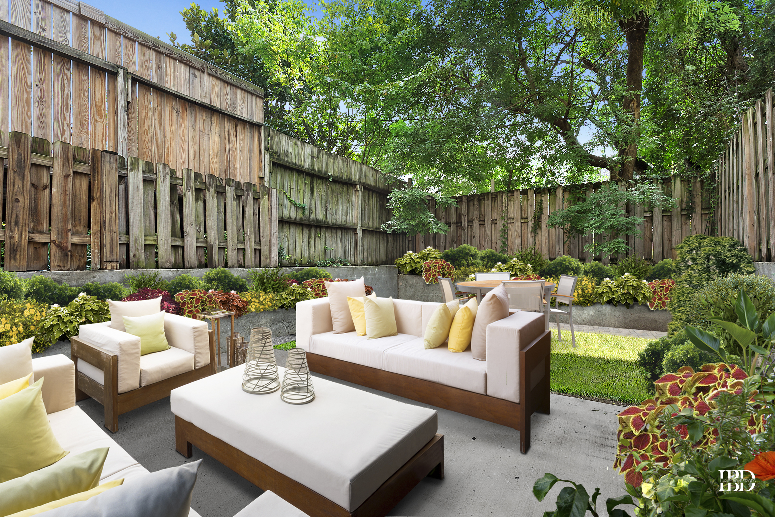 468 Sackett Street, Unit 1 Brooklyn, NY 11231 - Photo 6 of 9 a view of a patio with couches and a fire pit and wooden fence