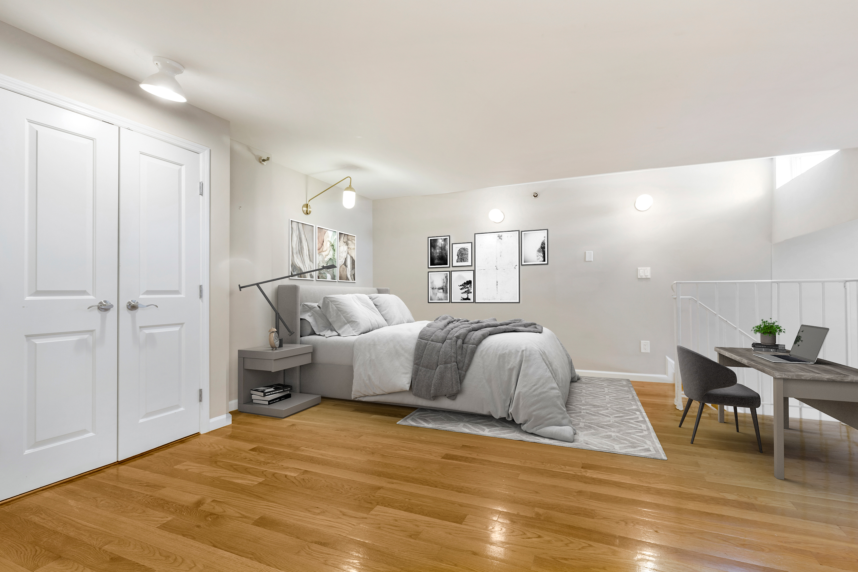 226 16th Street, Unit 5 Brooklyn, NY 11215 - Photo 4 of 13 a spacious bedroom with a bed and a table