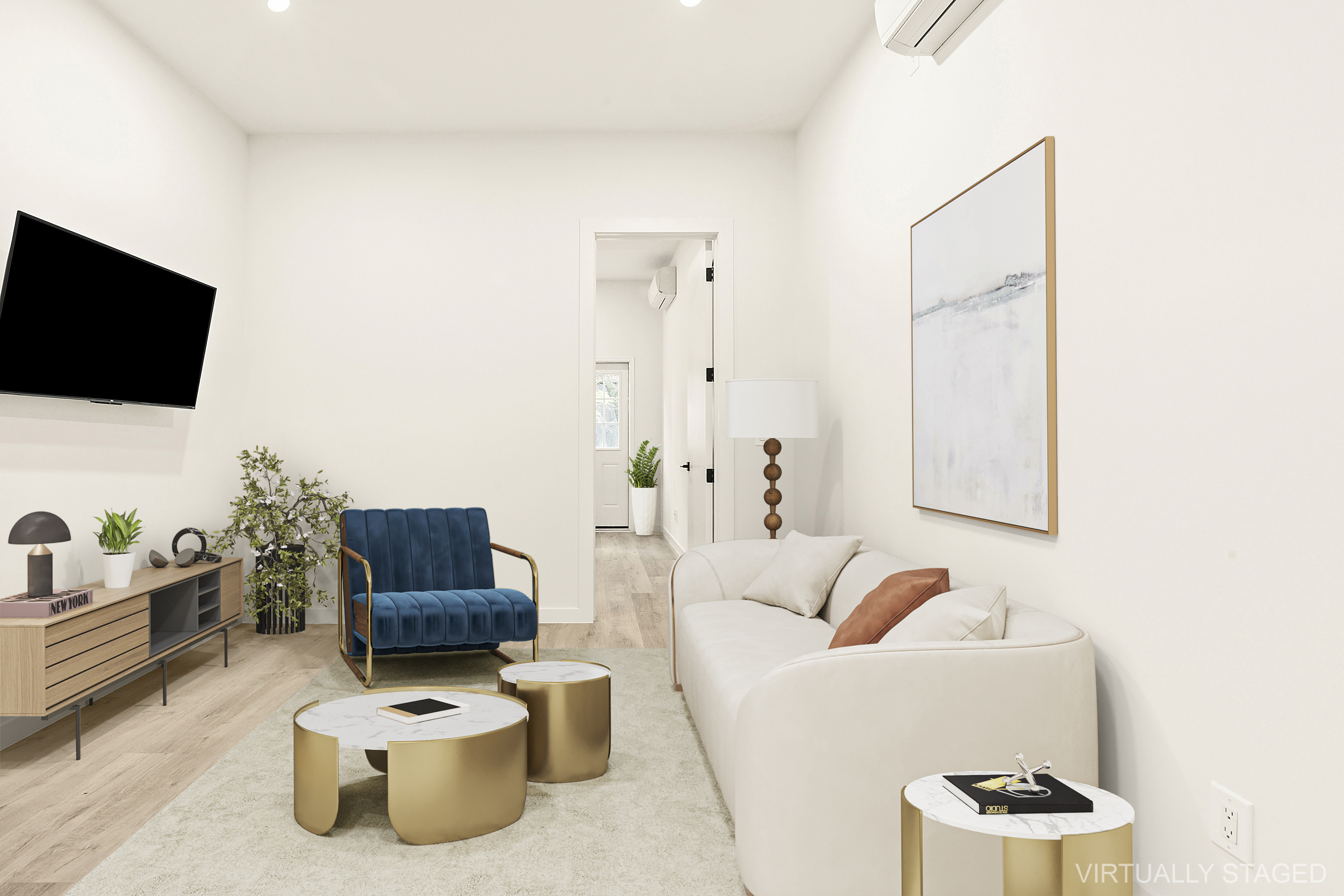 251-253 North 8th Street Brooklyn, NY 11211 - Photo 9 of 11 a living room with furniture and a flat screen tv