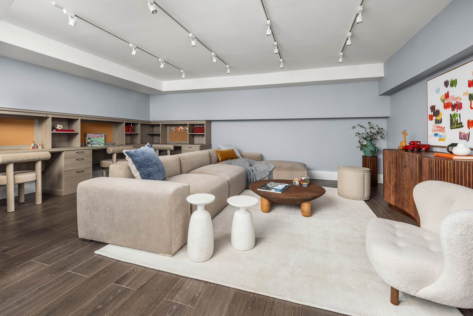 137 Franklin Street, Unit 1 Manhattan, NY 10013 - Photo 19 of 25 a living room with furniture and wooden floor