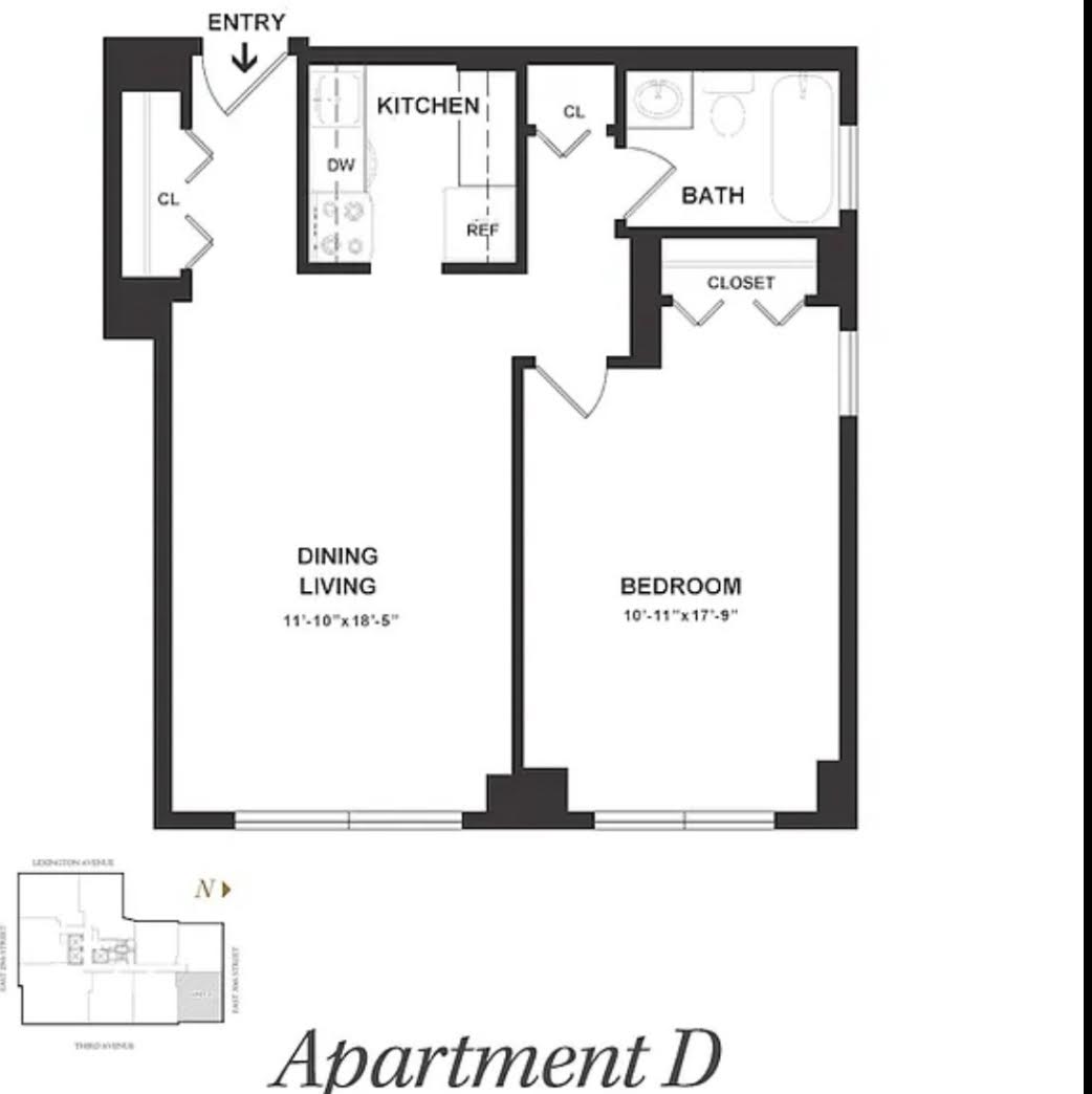 155 East 29th Street, Unit 7D Manhattan, NY 10016 - Photo 8 of 8 a picture of a floor plan