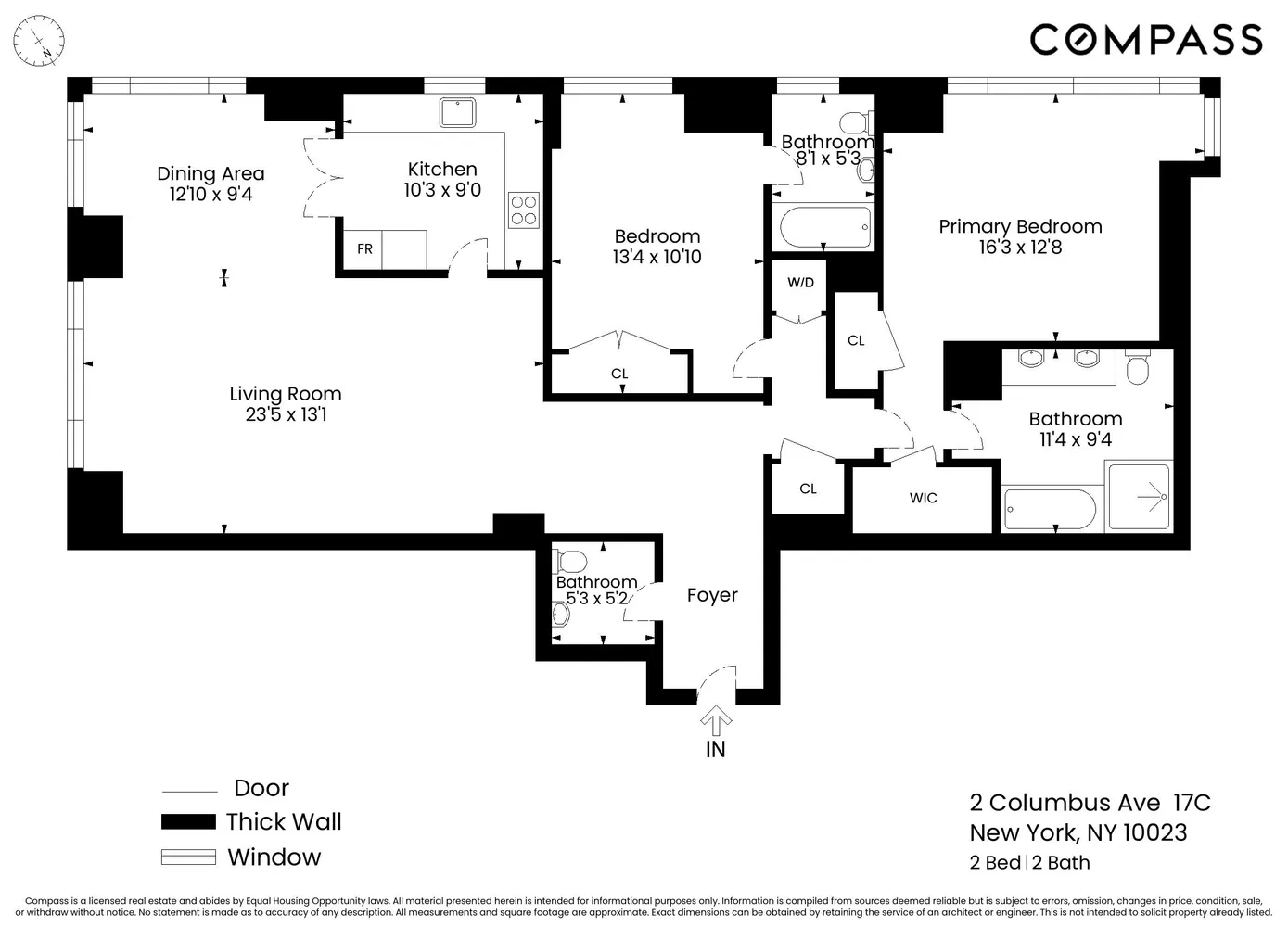 $2,300,000 | 2 Columbus Avenue, Unit 17C | Upper West Side