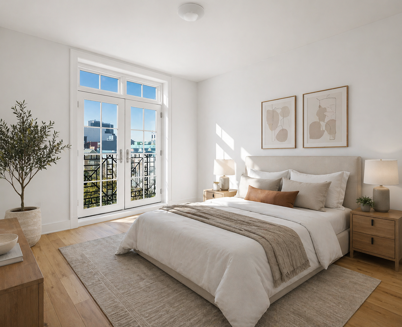 627 Dekalb Avenue, Unit 4A Brooklyn, NY 11216 - Photo 3 of 7 a bedroom with a large bed and a window