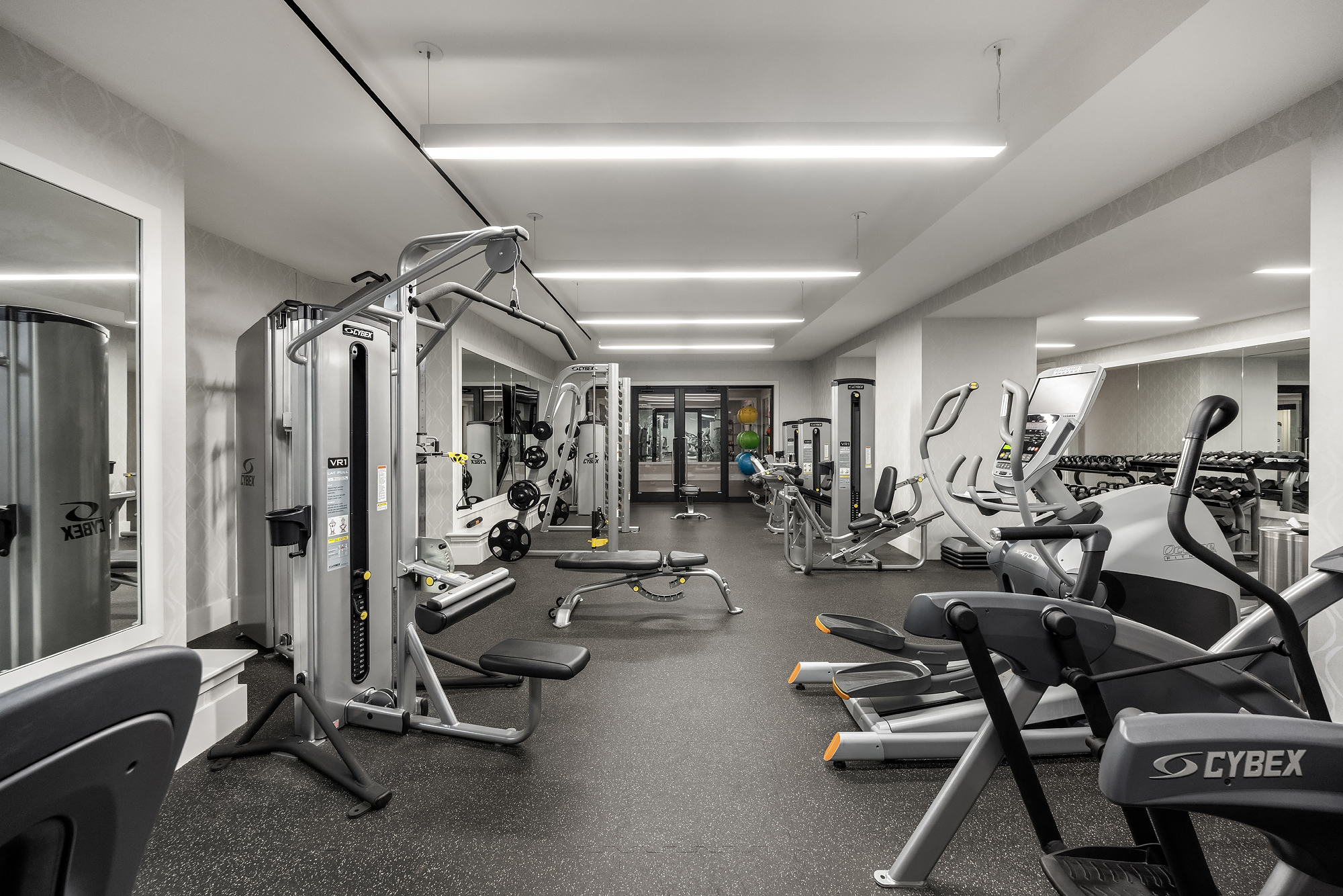 344 West 72nd Street, Unit 1007 Manhattan, NY 10023 - Photo 21 of 23 a view of a room with gym equipment