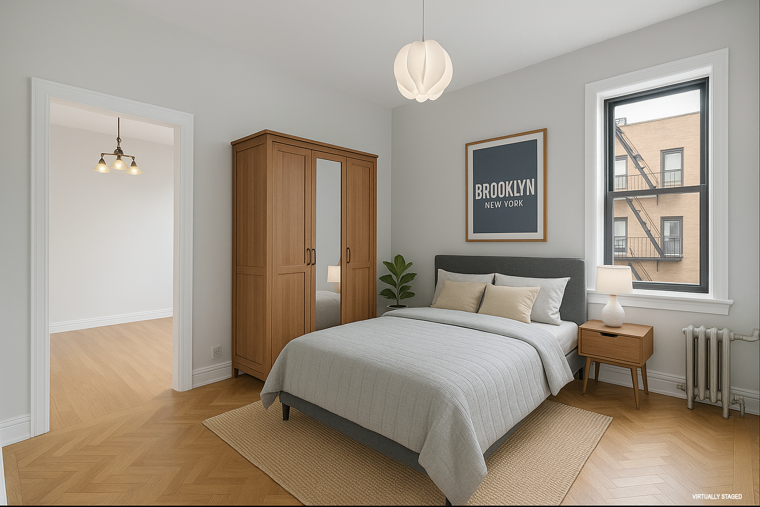 237 West 135th Street, Unit 5E Manhattan, NY 10030 - Photo 4 of 9 a bedroom with a bed and a window