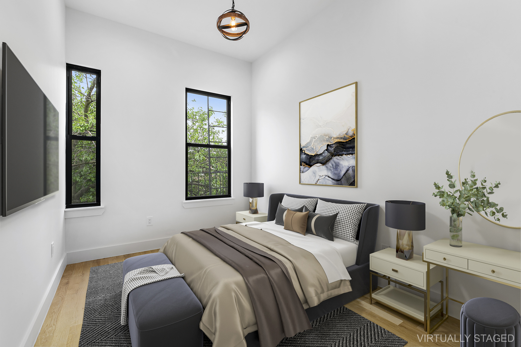 162 Cornelia Street, Unit 3 Brooklyn, NY 11221 - Photo 4 of 9 a bedroom with a large bed and a window